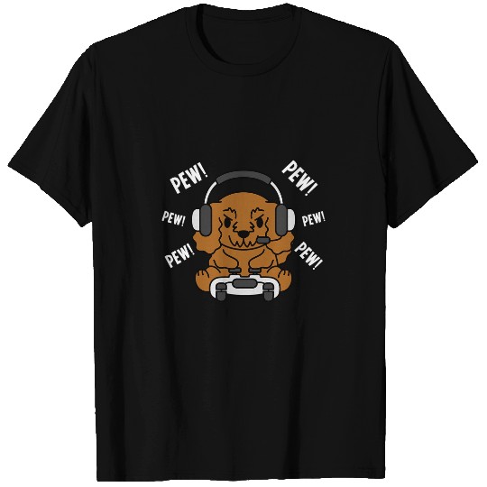 Dog Goldendoodle Gamer Goldendoodle Gaming Dog T-Shirt T-Shirts