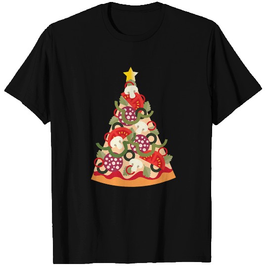 Discover Pizza Christmas Tree Art Kids Men Women Cool Pizza Lover T-Shirts