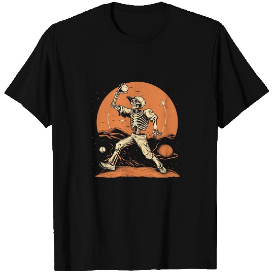 Skeletons Baseball Player Halloween Costume Sport Men Boys 2 T-Shirts
