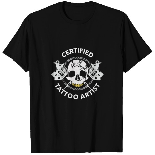 Discover Tattooist Gift Certified Tattoo Artist Tattoo Needle Skull T-Shirts