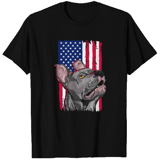 Discover Pit bull Terrier Dog Lovers American USA Flag T-Shirts
