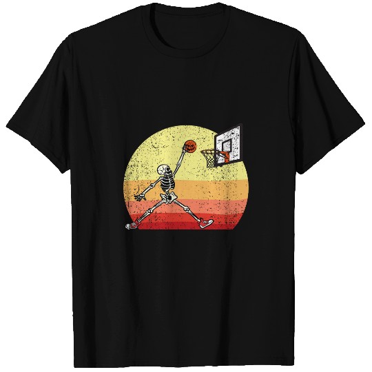 Skeletons Basketball Halloween Costume Funny Dunk Skull T-Shirts