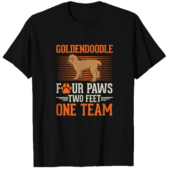 Dog Goldendoodle four paws two feet one team Goldendoodle 21 T-Shirts