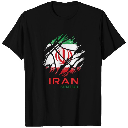 Iran Basketball Persian Culture Iranian Ripped National Flag T-Shirts