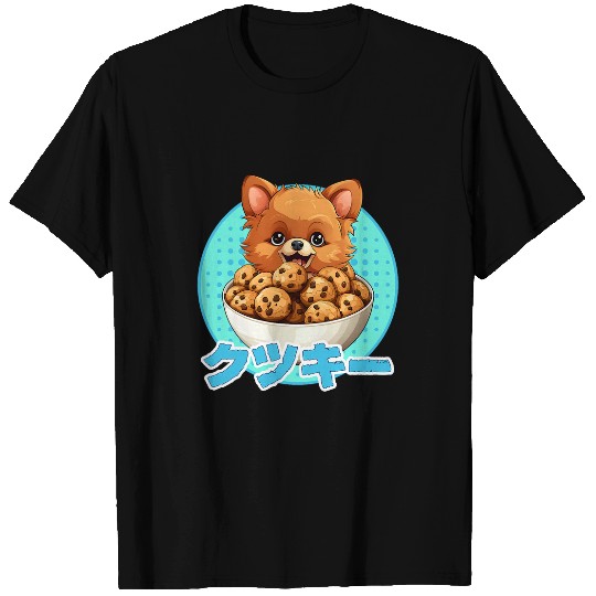 Kawaii Pomeranian Eating Cookies japanese Cute T-Shirts