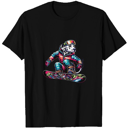 Snowboarding Dalmatian Dog Puppy Lover Snowboarder T-Shirts