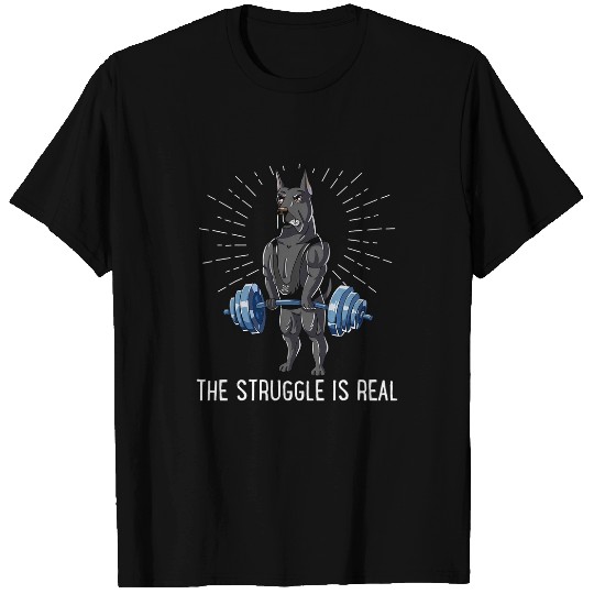 Struggle Is Real Great dane Deadlift Fitness T-Shirts