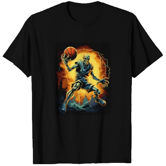 Spooky Basketball Player Skeletons Halloween Men Women Kids T-Shirts
