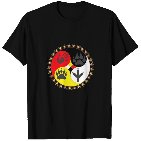 Native American medicines Wheel spiritual animals MMIW T-Shirts