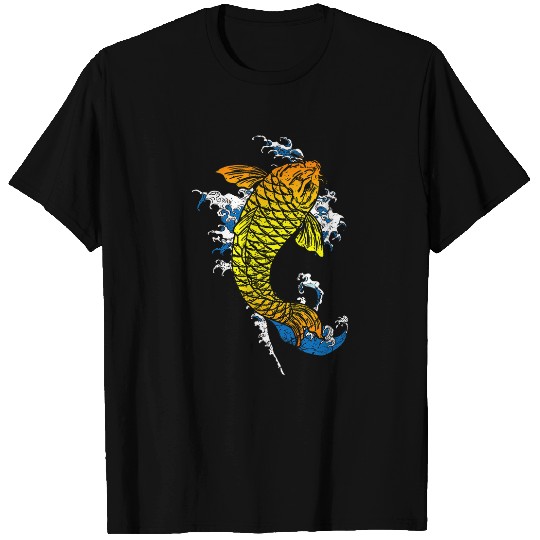Koi Fish Waves Japan Japanese Art T-Shirts