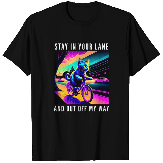 Stay In Your Lane Cat Biking Bicycle T-Shirts