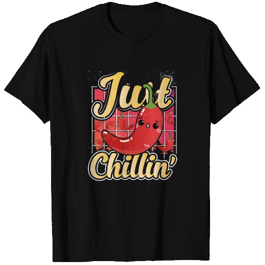 Just Chillin Fun Red Chili Pepper Graphic Art Design T-Shirts