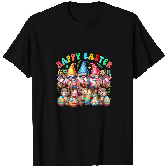 Discover Happy Easter Squad Three Gnomes Bunny Donkeys Hunting Eggs T-Shirts