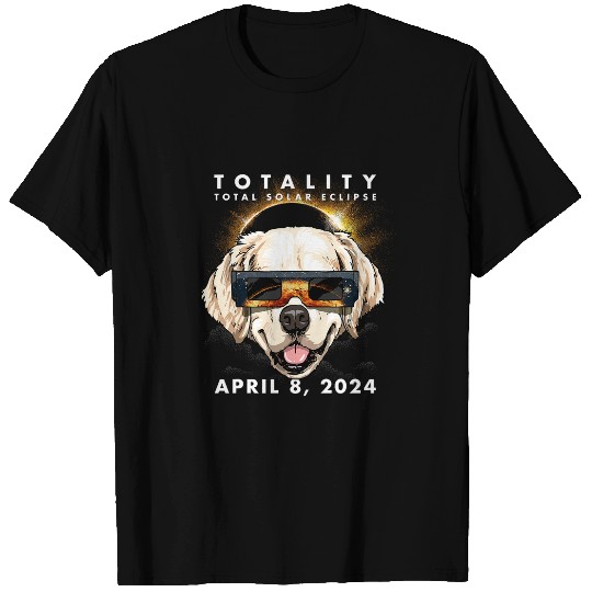 Solar Eclipse 2024 Golden Retriever Dog T-Shirts