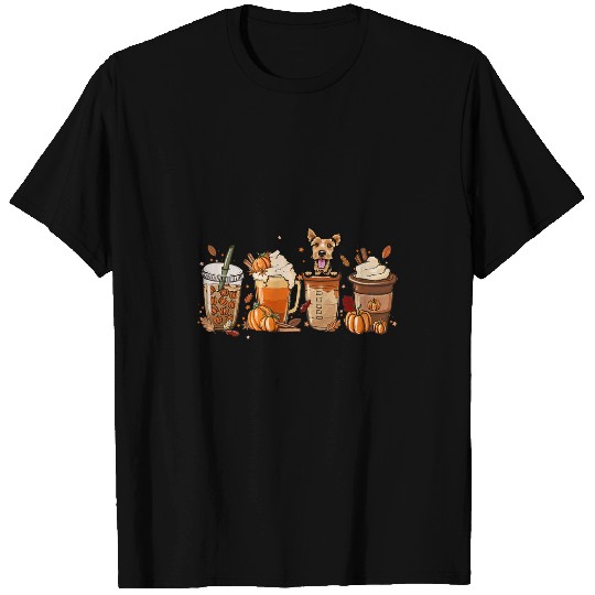 Welsh Terrier Fall Coffee Halloween Pumpkin Latte Horror T-Shirts