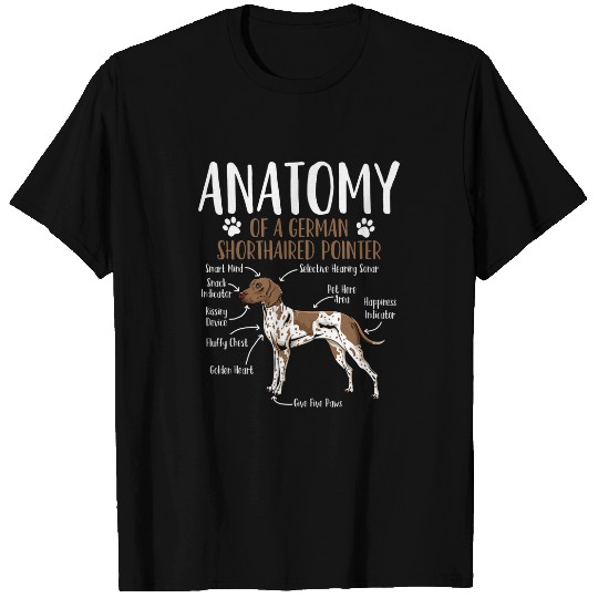 German Shorthaired Pointer Dog Anatomy T-Shirts