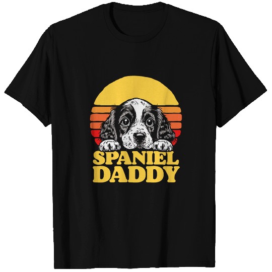 Spaniel Daddy Cute English Cocker Spaniel Puppy Dad Retro T-Shirts