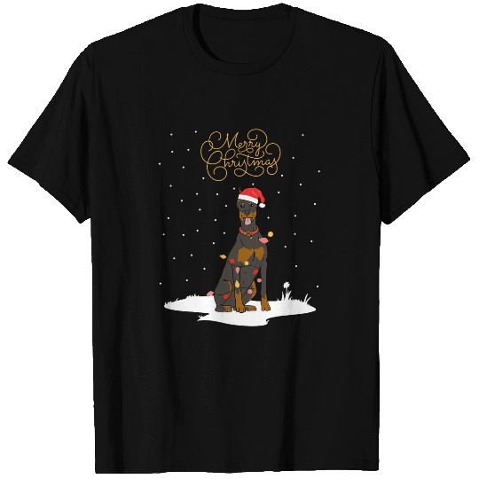 Santa xmass Merry Christmas Doberman T-Shirts
