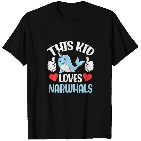 Kids This Kid Loves Narwhal Lover Toddlers Boys Girls Art Graphic T-Shirts