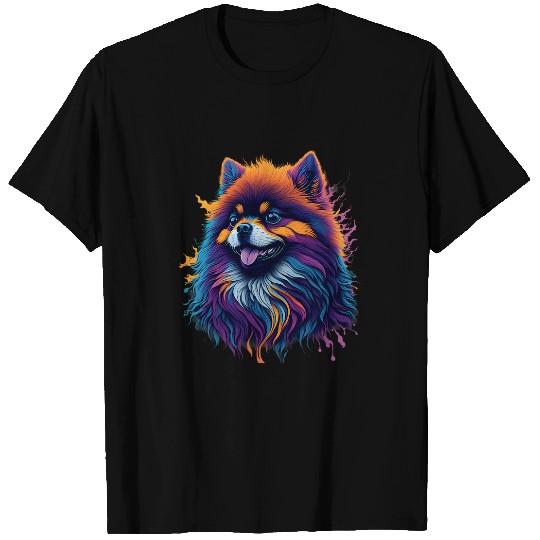 Pomeranian Cute Puppy Dog Owner Splash Art Artistic Pom T-Shirts