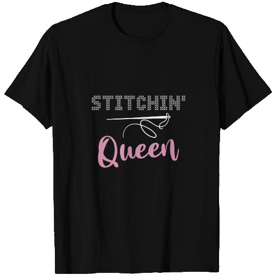 Stitchin Queen Cross Stitch Needlepoint Art XStitching T-Shirts