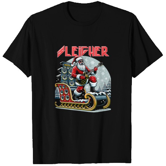 Sleigher Hail Santa Heavy Metal Christmas Rock xmass Art 2 T-Shirts