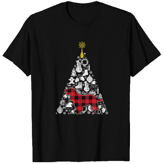 Red Plaid English Cocker Spaniel Christmas Tree Ornament T-Shirts