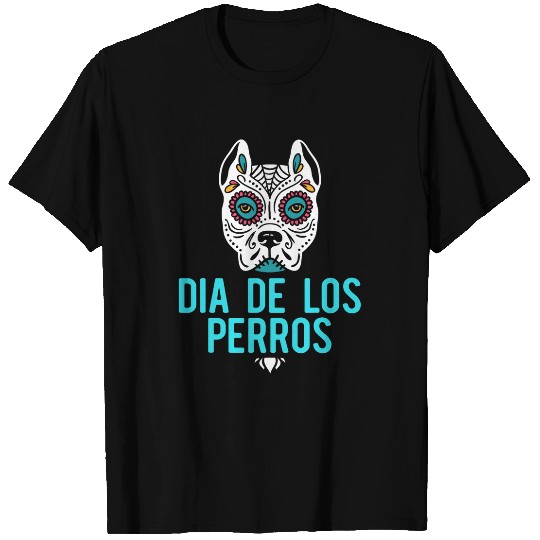 Pitbull Sugar Skull Mexican Dog Dia De Los Muertos Halloween 2 T-Shirts