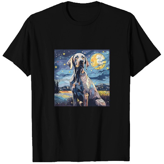 Weimaraner Starry Night For Dog Mom Dog Dad 1 T-Shirts