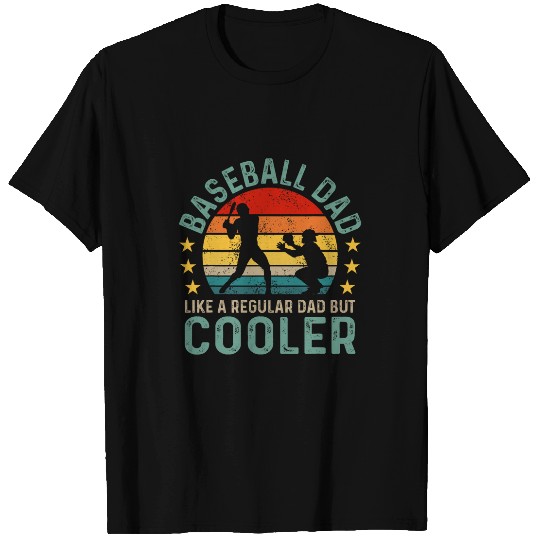 Mens Baseball Dad Like A Regular Dad But Cooler Funny Fathers Day T-Shirts