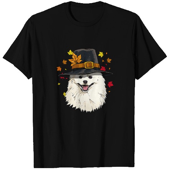 Thanksgiving American Eskimo Pilgrim Turkey Day Autumn Dog T-Shirts