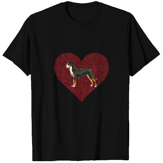 Swiss Mountain Dog Valentines Day Dog Love Fingerprint T-Shirts