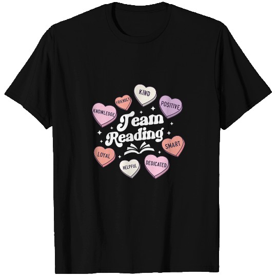 Team Reading Teacher Valentines Groovy Literacy Coachs Hearts T-Shirts