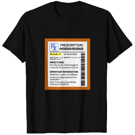 Rx Prescription Rhodesian Ridgeback Funny Dog T-Shirts