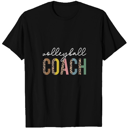 Volleyball Mom Leopard Game Day Volleyball Coachs Team Funny T-Shirts
