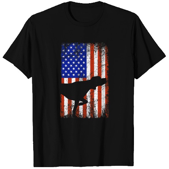 German Shorthaired Pointer Bird Hunting Dog America USA Flag T-Shirts