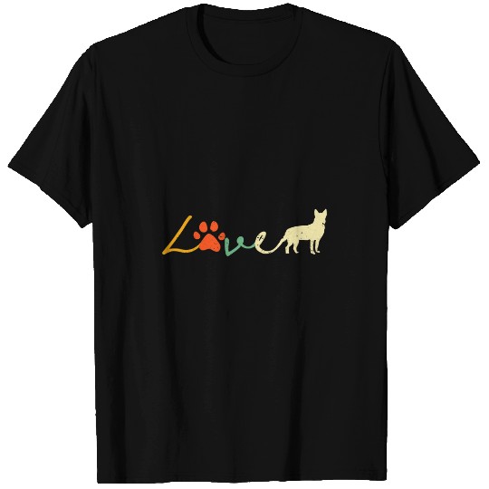 Love Blue Heeler Gift Red Australian Cattle Dog Paw Print T-Shirts