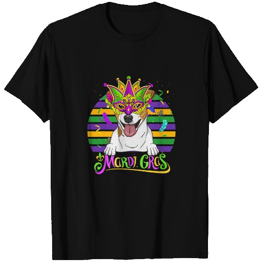 Jack Russel Terrier Dog Dad Mom Lover Funny Mardi Gras Party T-Shirts