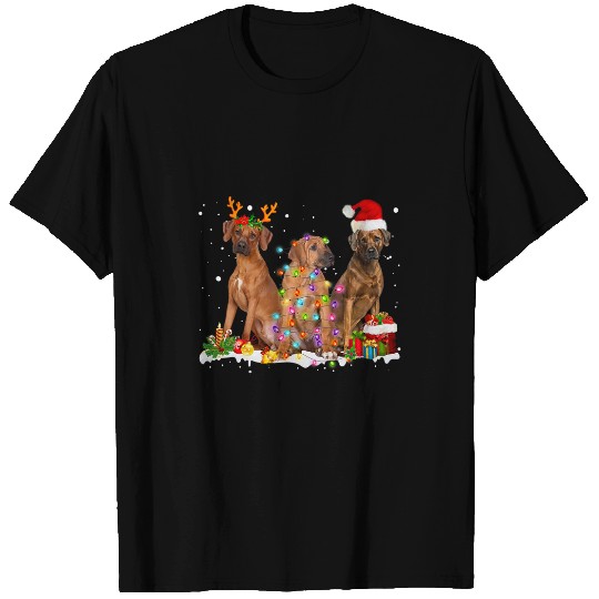 Santa Rhodesian Ridgeback Gorgeous Reindeer Christmas Pajama T-Shirts