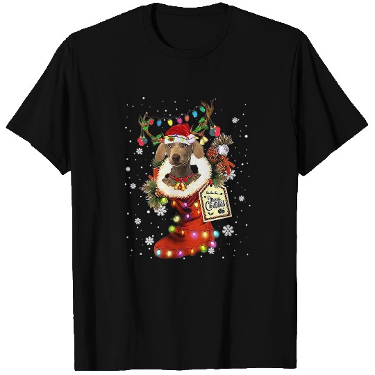 Weimaraner xmass Boot Christmas Sock Winter Snow T-Shirts