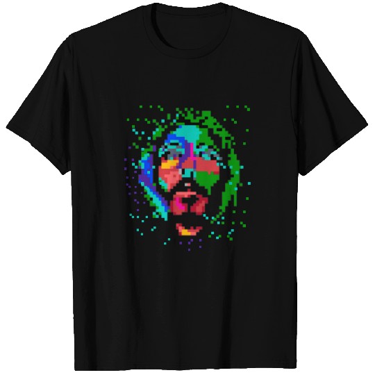 JESUS CHRIST PIXEL ART COLORFUL FACE OF CHRISTIAN ICON T-Shirts