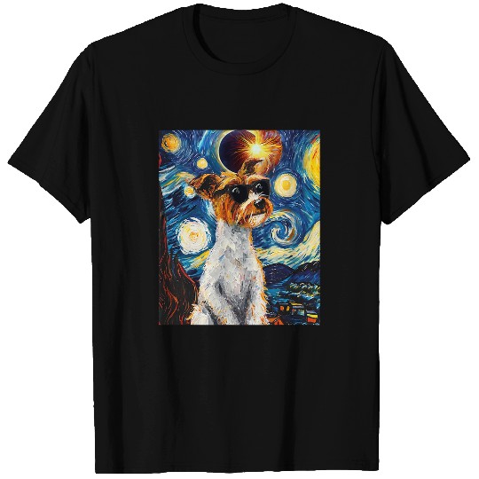Total Solar Eclipse Wire Fox Terrier Dog 2 T-Shirts