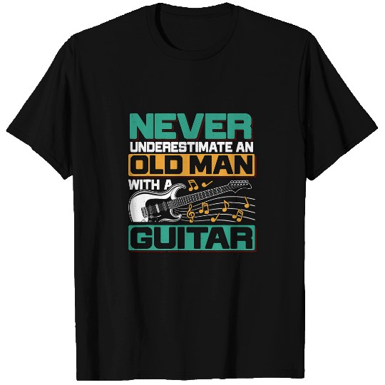 Old Man Acoustic Guitar Player Musician Guitarist Artist T-Shirts
