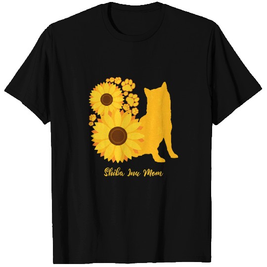 Dog Shiba Inu Sunflower Dog Mom Shiba Inu T-Shirts