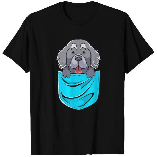 Newfie Dog Puppy In Pocket Cute Newfoundland Dog T-Shirts