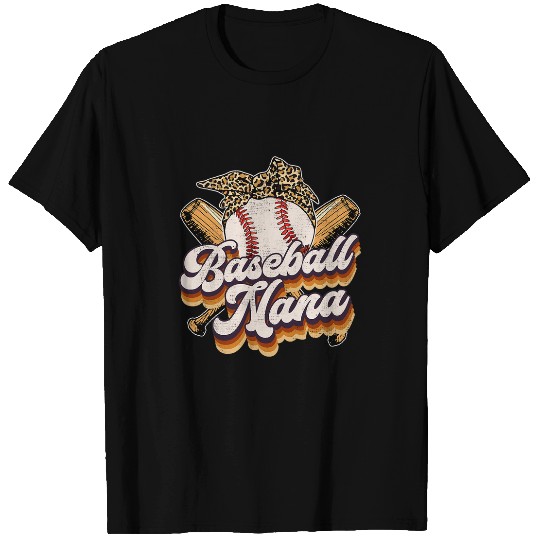women baseball nana softball mom game day mors day T-Shirts