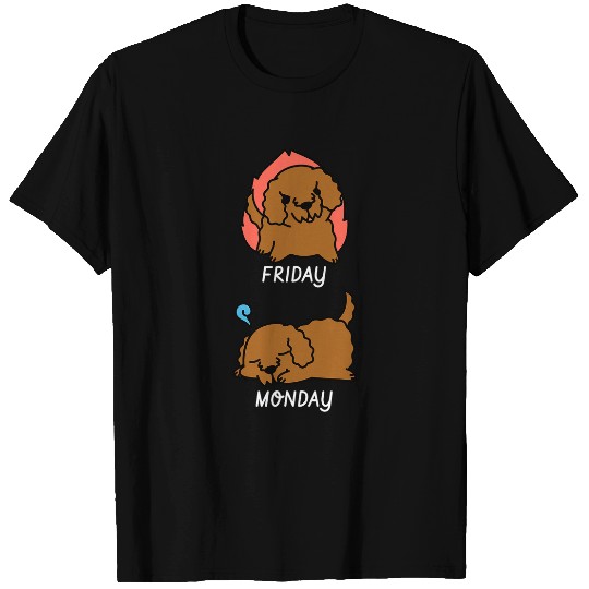 Dog Goldendoodle Lazy Friday Monday Goldendoodle Dog T-Shirt T-Shirts