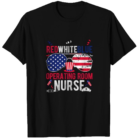 RED WHITE BLUE OPERATING ROOM nurses Patriotic nurses Top Fan T-Shirts