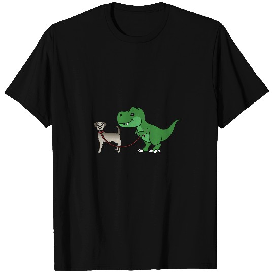 TRexs Dinosaur Walking Irish Wolfhound Funny Dog T-Shirts