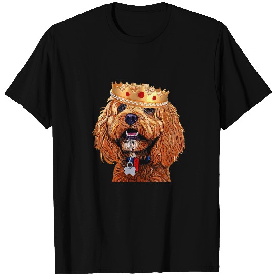 Dog Goldendoodle Wearing Crown Animal Lovers T-Shirt T-Shirts